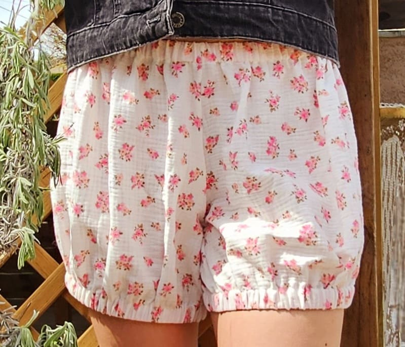 Shorty femme en gaze de coton