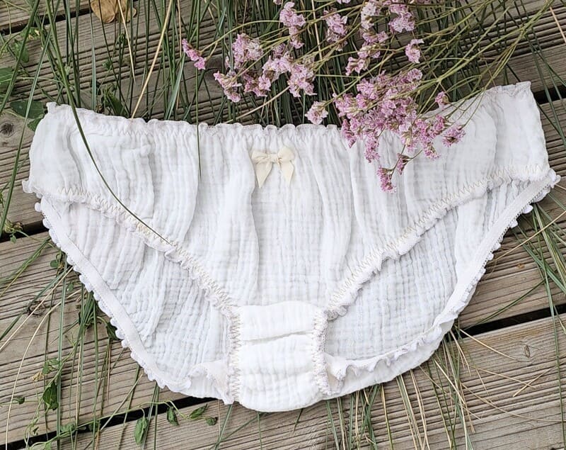 culotte à froufrous en gaze de coton blanc