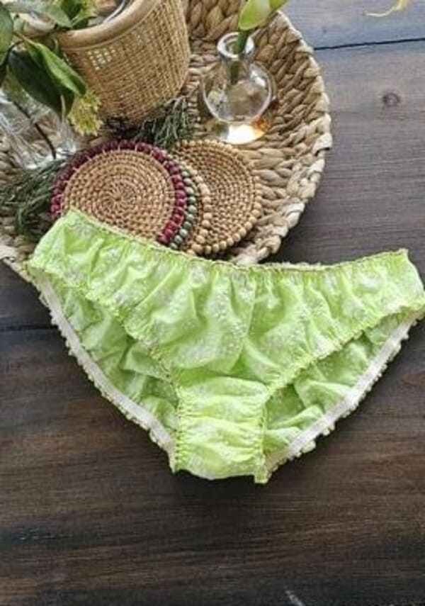 culotte bloomer femme en broderie vert