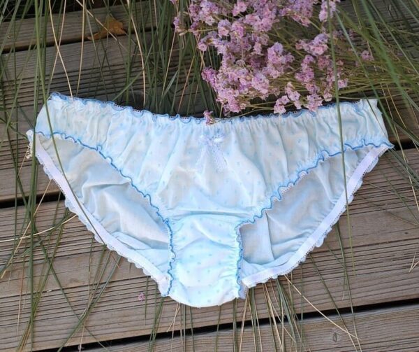 culotte bloomer femme en plumetis de coton bleu bootyful