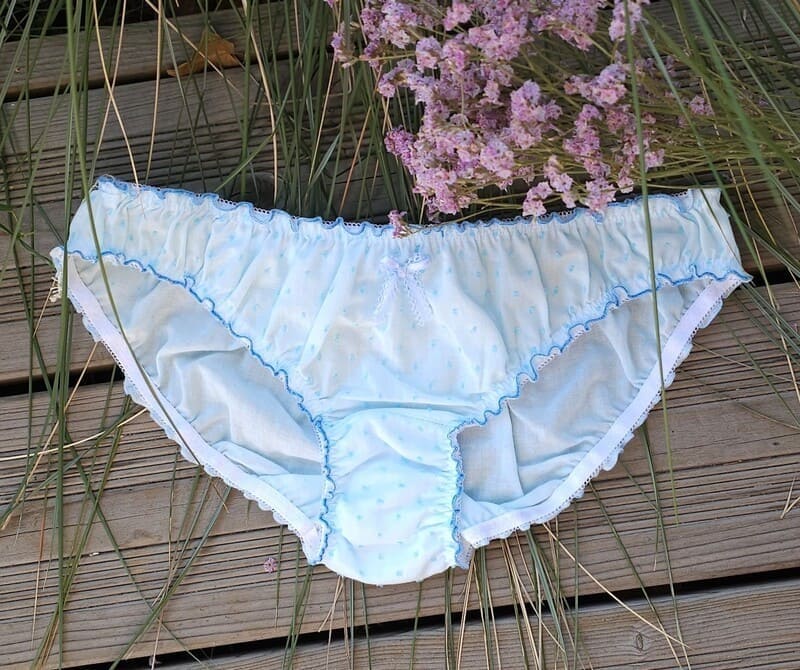 culotte bloomer femme en plumetis de coton bleu bootyful