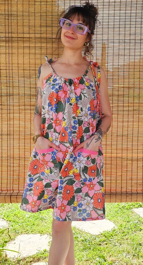 robe à grosses fleurs taille unique