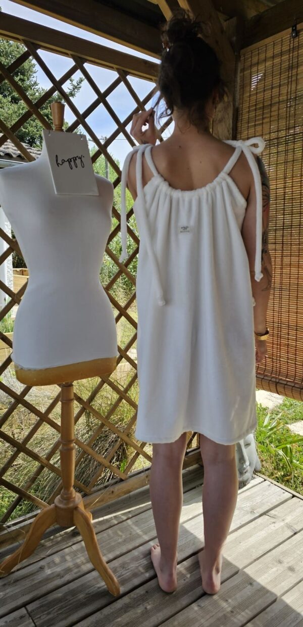 robe en éponge bambou blanche bootyful