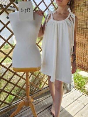 Robe en éponge bambou BLANCHE T.U