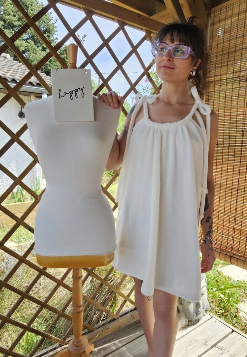 robe en éponge bambou blanche bootyfyl