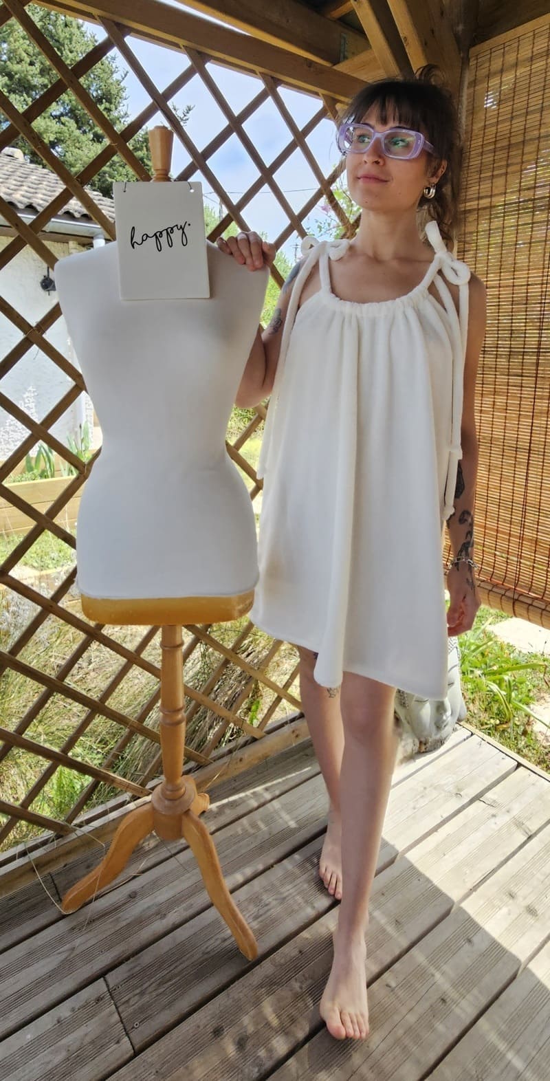 robe en éponge bambou blanche bootyfyl