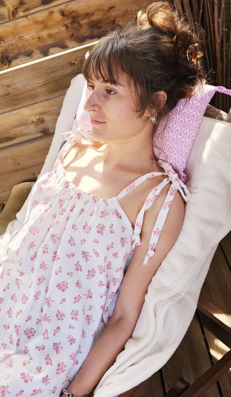 robe en gaze de coton fleurie