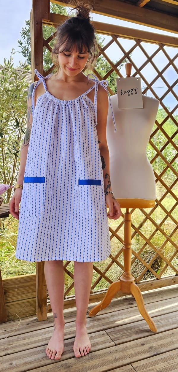 robe femme d'été bleue