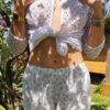 shorty femme en voile de coton fleuri