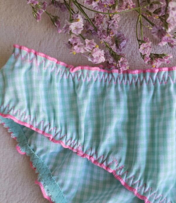 culotte bloomer femme en vichy vert clair