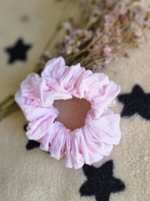 chouchou en plumetis rose