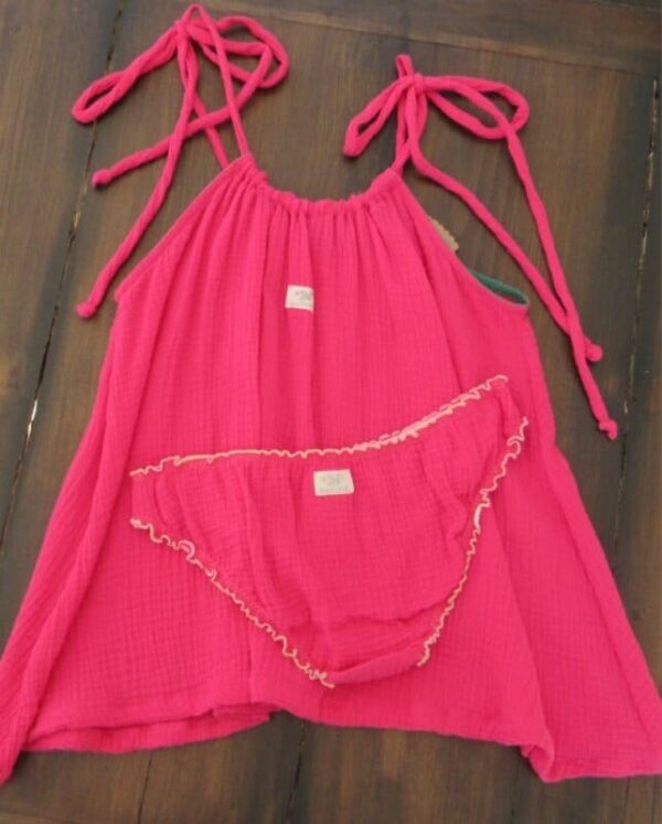 ensemble de lingerie femme en coton rose