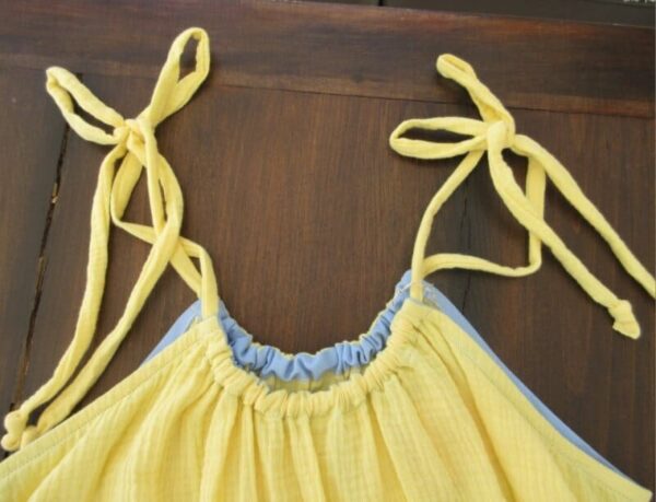 lingerie femme en coton jaune et bleu