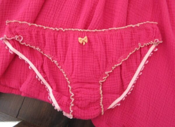 lingerie femme en gaze de coton rose