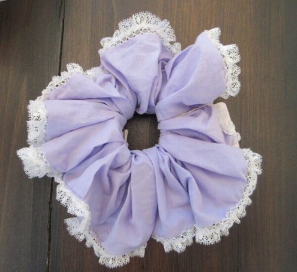 maxi chouchou parme et dentelle