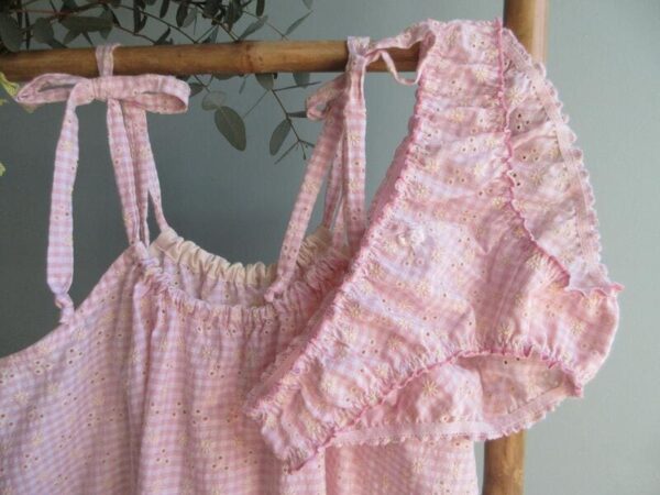 CULOTTE BLOOMER EN BRODERIE ROSE