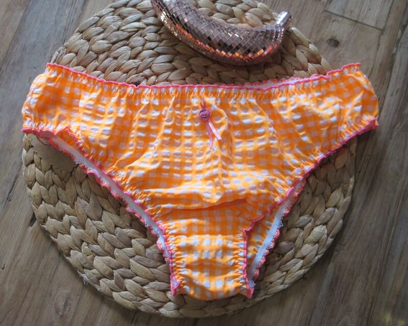 culotte brésilienne à carreaux orange