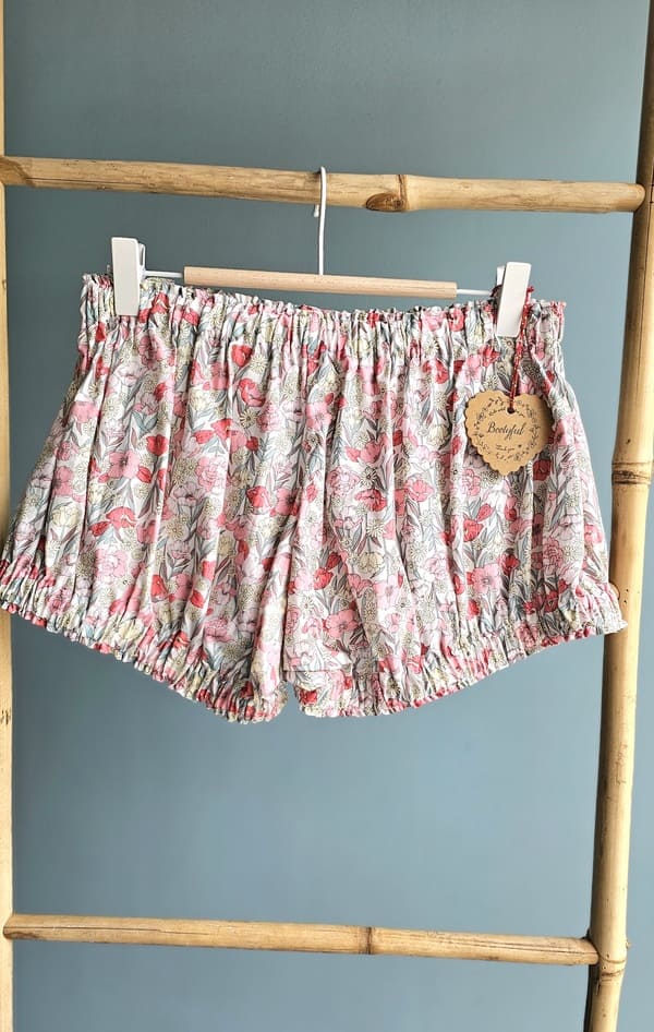 shorty femme blousant en coton fleuri