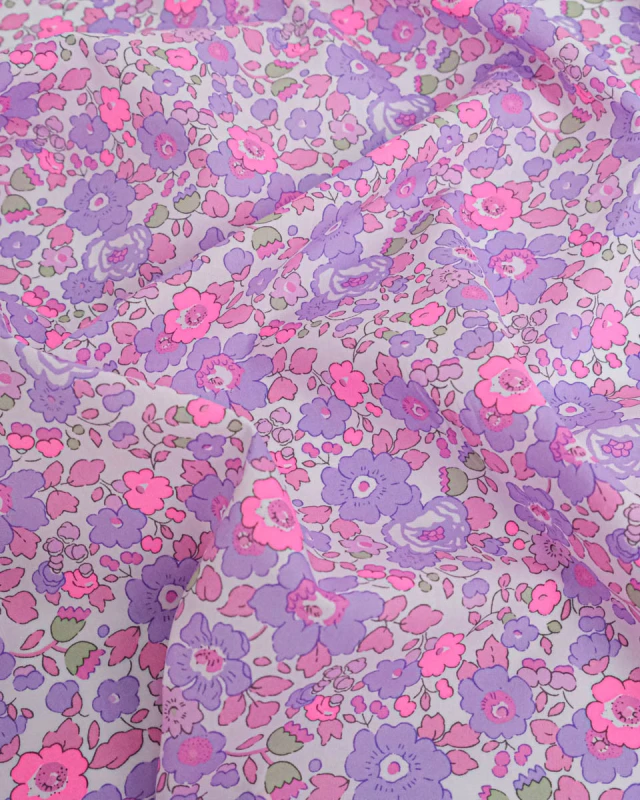 Tissu Liberty fleuri mauve et rose vif de la culotte femme LONDON FLOWER Bootyful