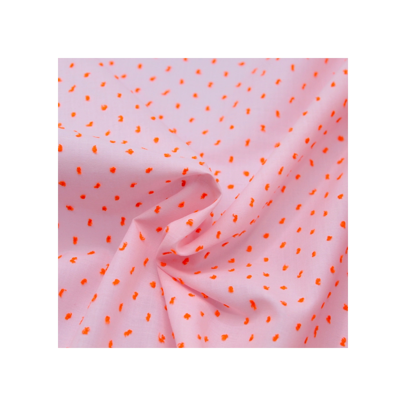 shorty femme bootyful en Voile de coton rose à plumetis orange fluo