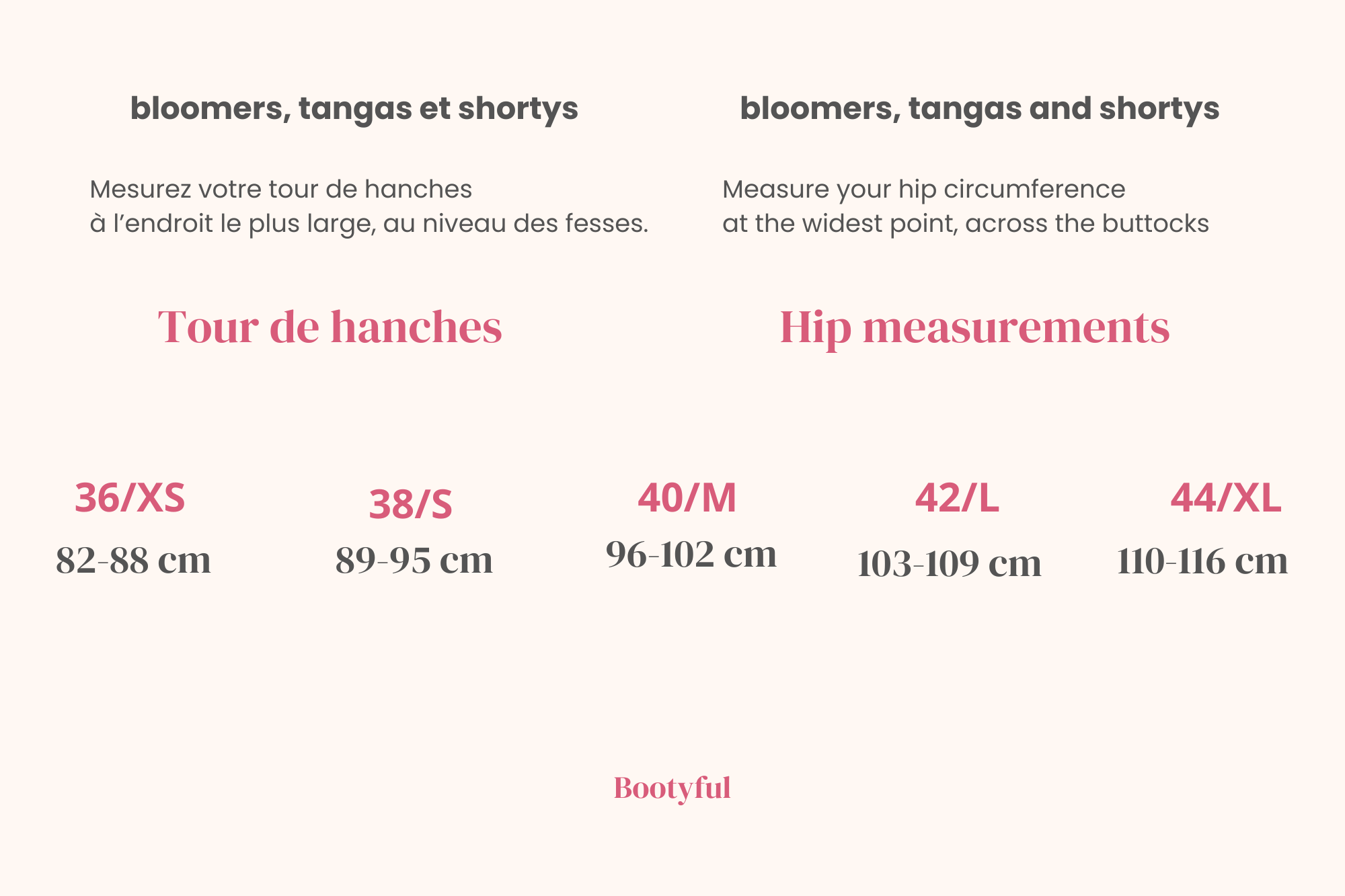 tailles bloomers tangas et shortys bootyful